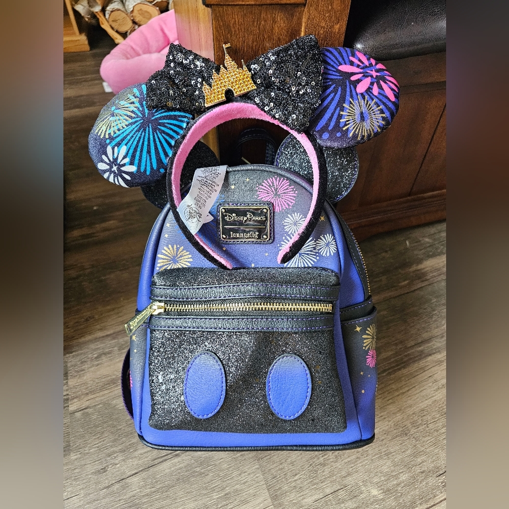 Matching WDW Loungefly backpack and Mickey Ears